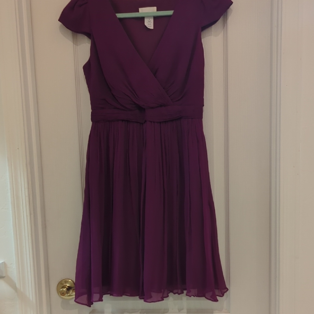 J. Crew Plum V-Neck Mini Dress